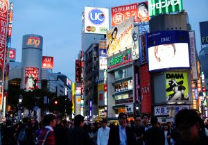 Shibuya Crossing at dusk