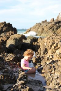 Little girl at The Pass, Byron Bay