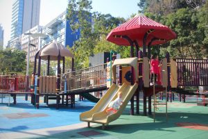 Toddler in playground, Hong Kong