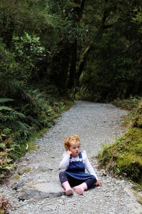 Taking a break on the Marian Falls Trek, Fiordland, New Zealand